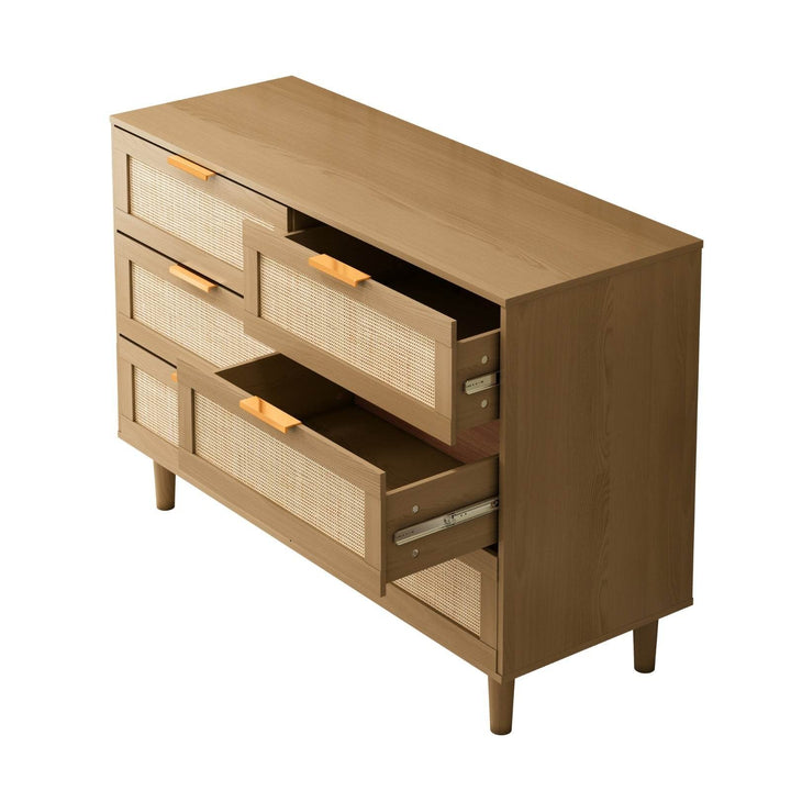 6 Drawers Rattan Dresser Rattan Drawer, Bedroom,Living Room - ZEYTONCART