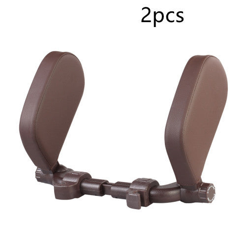 Car headrest pillow Sleep Adjustable Side Car Soft Travel Seat Headrest Auto Leather Support Neck Pillow Cushion car accessories - ZEYTONCART