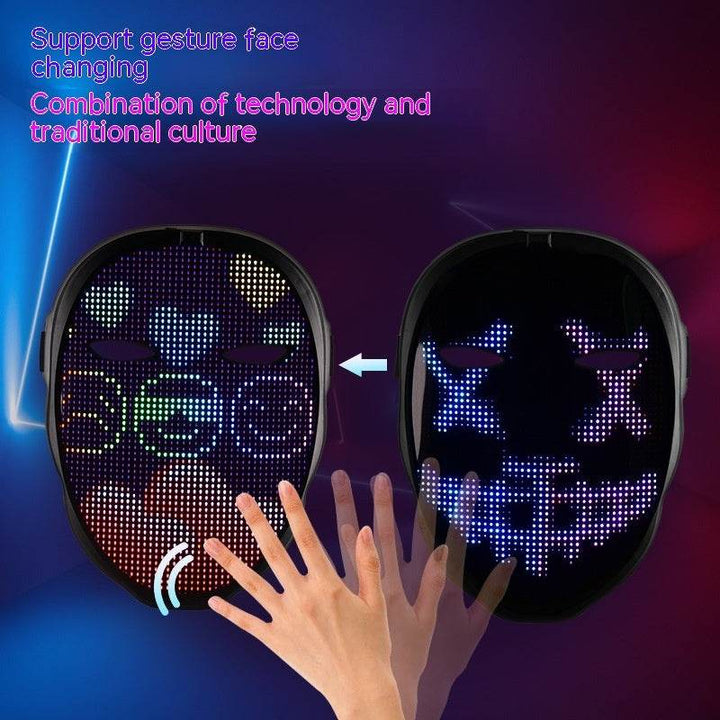 Halloween Face Masks Full Color LED Luminous Mask Face Changing Mask Party Bar Props - ZEYTONCART