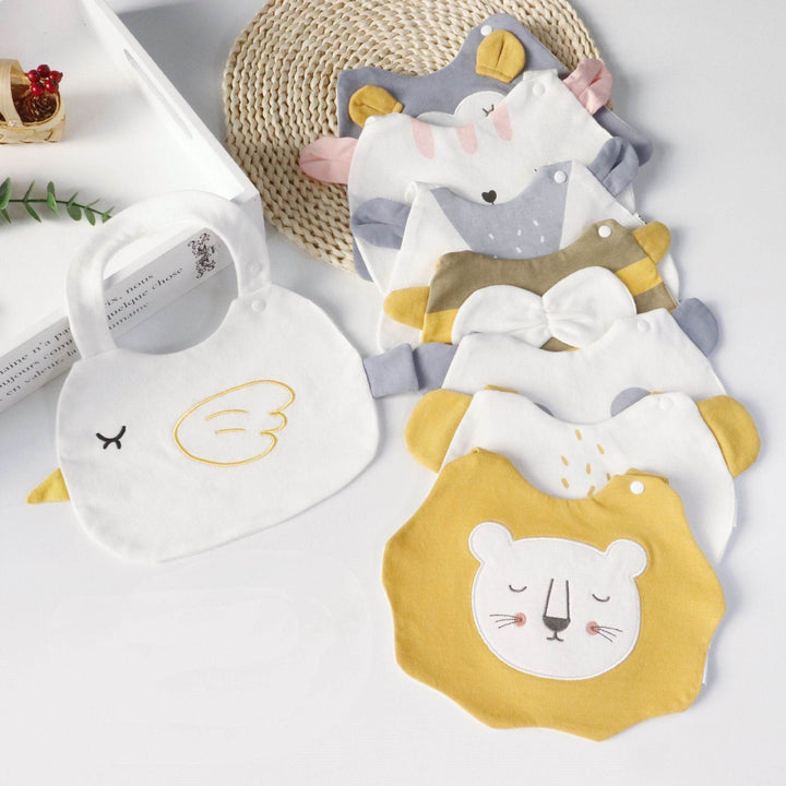 Infant Baby Bib Cartoon Animal Fox Cat Lion Baby Girl Boy Saliva Towel Soft Cotton Newborn Bibs Burp Cloths Unisex Baby Stuff - ZEYTONCART