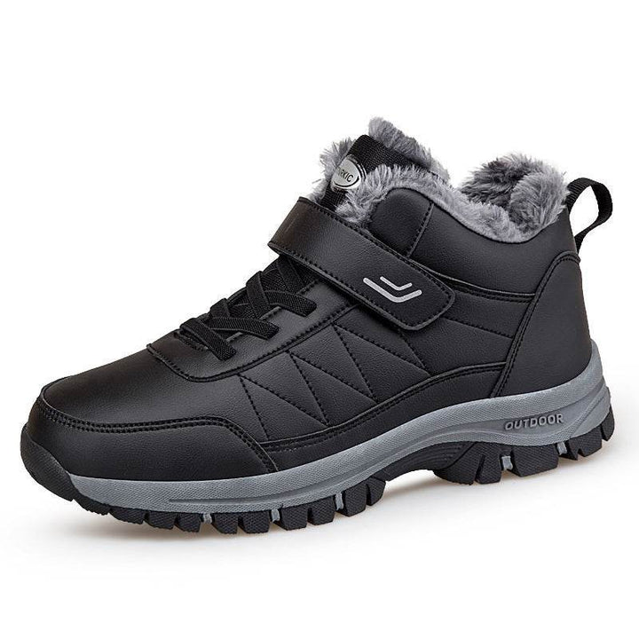 Men's High-top Travel Fleece-lined Warm Hiking Shoes - ZEYTONCART
