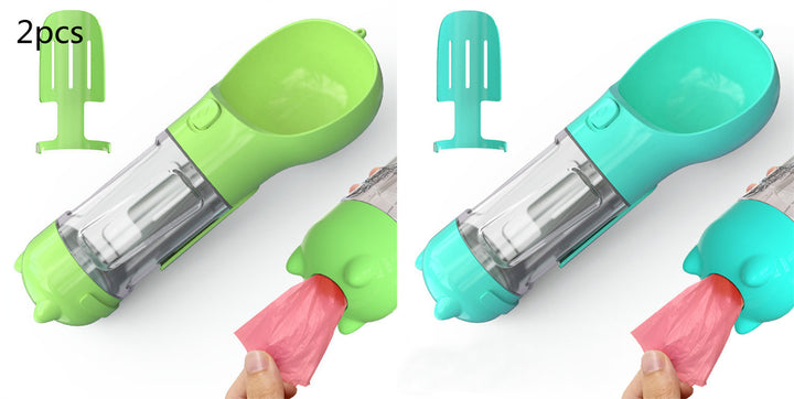 Pet Water Bottle Feeder Bowl Garbage Bag Storage Portable Pet Outdoor Travel 3 In 1 Dog Water Bottle - ZEYTONCART