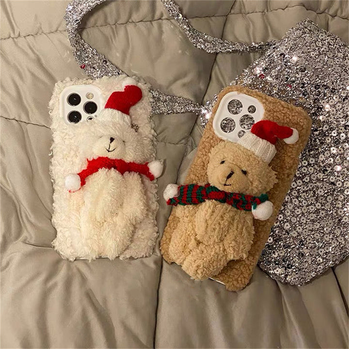 Christmas Bear Plush Mobile Phone Case - ZEYTONCART