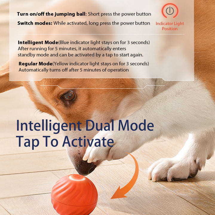 Interactive Bouncing Ball For Dogs,Automatic Smart Toy, Self-moving Rotating Stimulating Pet Entertainment, Noise-Reducing Urchin Cover,USB Rechargeable Dog Toy, Dog Electric Interactive Toy - ZEYTONCART