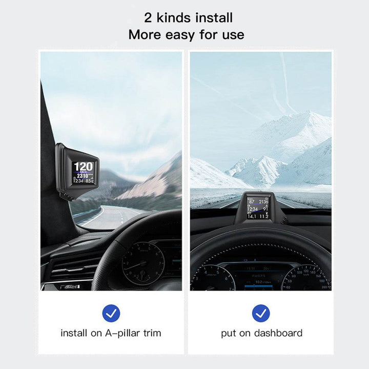 Car Display AP-1 Car HUD Head-up Display OBD GPS Driving Computer Code Table - ZEYTONCART