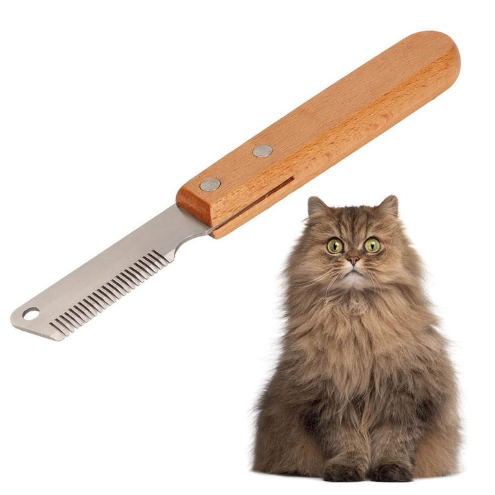 Pet Stripping Comb Dog Stripping Knife Grooming Tool Multifunction Remove Floating Hair Dog Stripping Knife With Wood Handle For Cats Dogs - ZEYTONCART