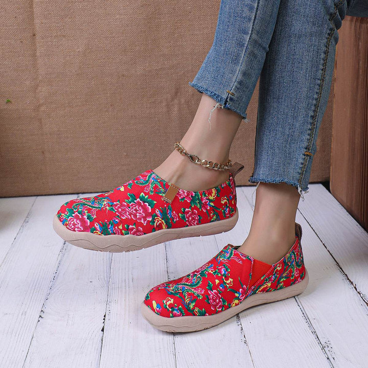 Round Toe Flat Bottom Comfortable Slip-on Lofter Pumps Sneakers For Women - ZEYTONCART