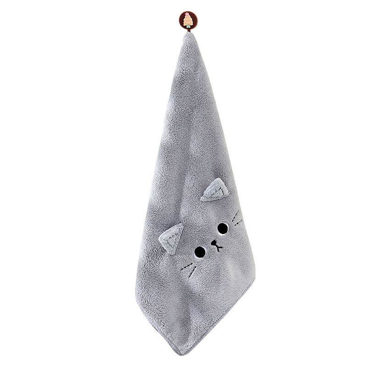 Coral Velvet Cartoon Cat Hair Drying Towel - ZEYTONCART