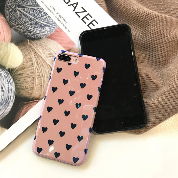 Blu-ray Laser Gradient Case For  Love Heart Phone Cases For Glossy Soft Silicon Back Cover - ZEYTONCART