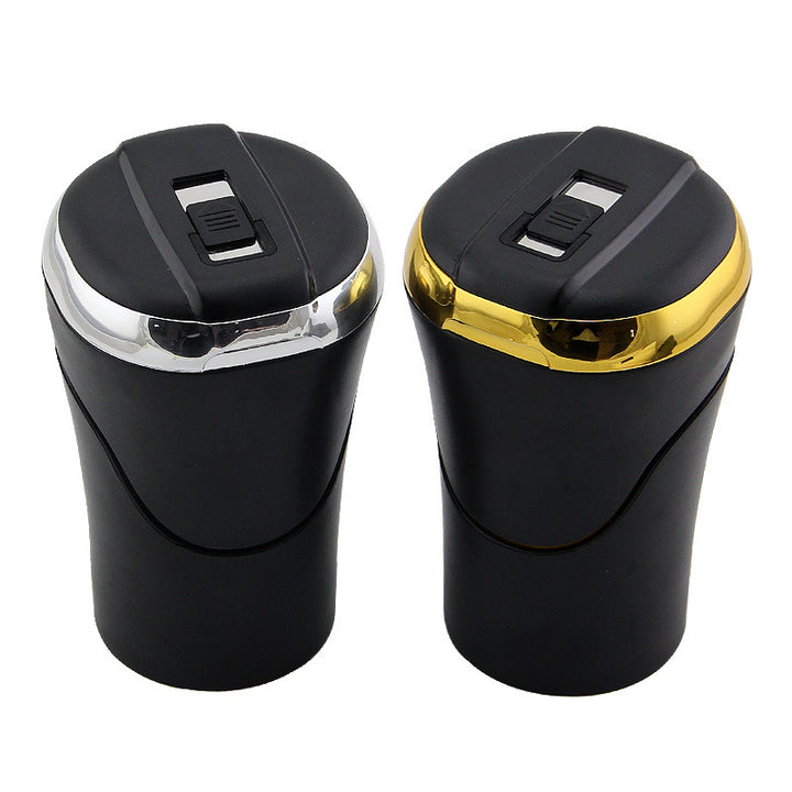 Push-pull Lighter Accessories Smokeless Detachable USB Rechargable Car Ashtray Home Portable Smell Proof With Lid LED Blue Light - ZEYTONCART
