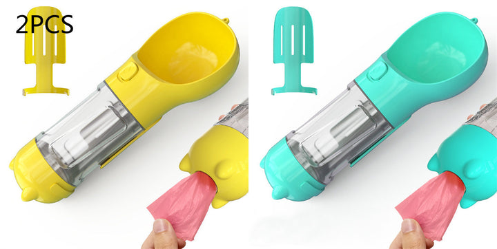 Pet Water Bottle Feeder Bowl Garbage Bag Storage Portable Pet Outdoor Travel 3 In 1 Dog Water Bottle - ZEYTONCART