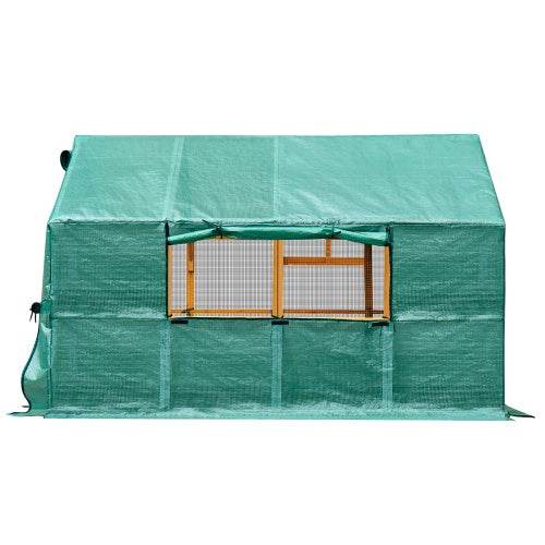 Wooden Chicken Coop Large Kitten Playpen With Waterproof Cover And Two Small Gates For Chicken Run - ZEYTONCART