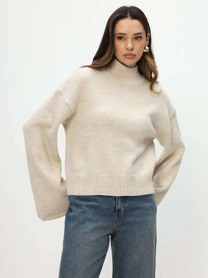 Autumn And Winter Loose Short Solid Color Knitted Top - ZEYTONCART