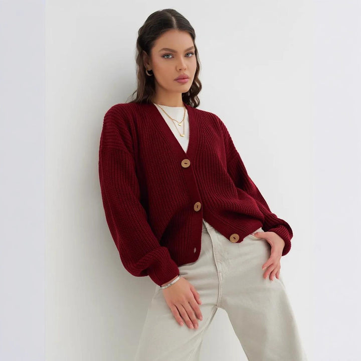 Autumn And Winter Loose Solid Color Knitted Sweater For Women Idle Style - ZEYTONCART