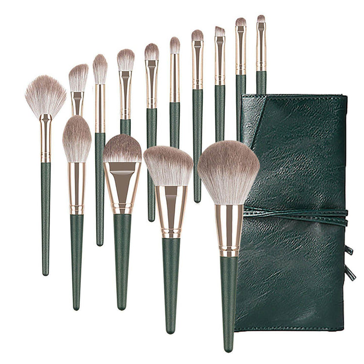 Green Cloud 14 Makeup Brushes Suit - ZEYTONCART
