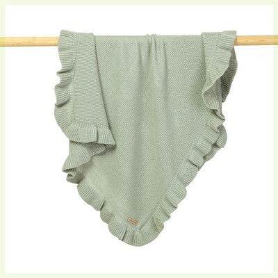 Knitted Baby Blankets Newborn Swaddle Wrap Ruffle - ZEYTONCART