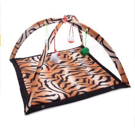 Cartoon Cat Play Tent Multifunctional Cat Hammocks Kitten Sleep Bed Foldable Cat Mat with Balls Cat Play House Toy - ZEYTONCART