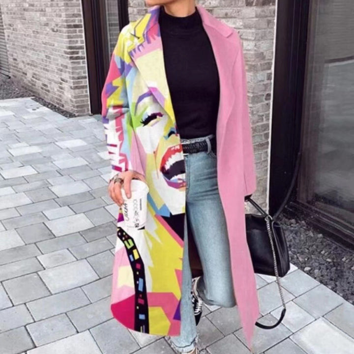 Women's Color Matching Plaid Long-sleeved Coat - ZEYTONCART