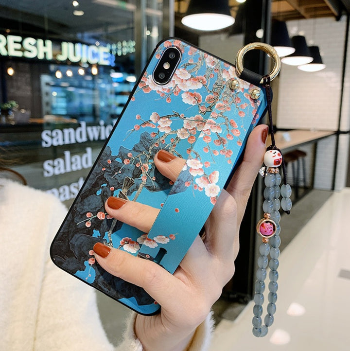Compatible with Apple, Rose Flowers Wrist Strap phone Cases For iPhone - ZEYTONCART
