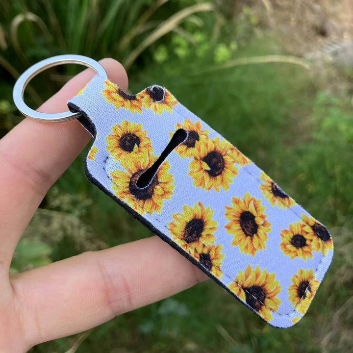 Printed Leopard Print SUNFLOWER Snake Pattern Women's Lipstick Pack Sets Of Key Chain Creative Perfume Bag - ZEYTONCART