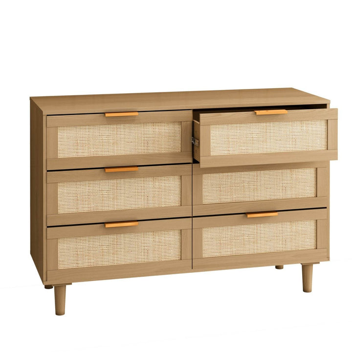 6 Drawers Rattan Dresser Rattan Drawer, Bedroom,Living Room - ZEYTONCART