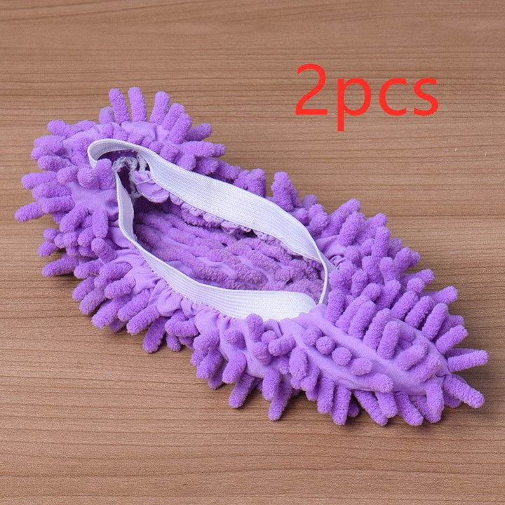 2pcs Set Multifunctional Chenille Micro Fiber Slipper Shoe Covers Clean Slippers Lazy Drag Shoe Mop Caps Household CleanTools - ZEYTONCART