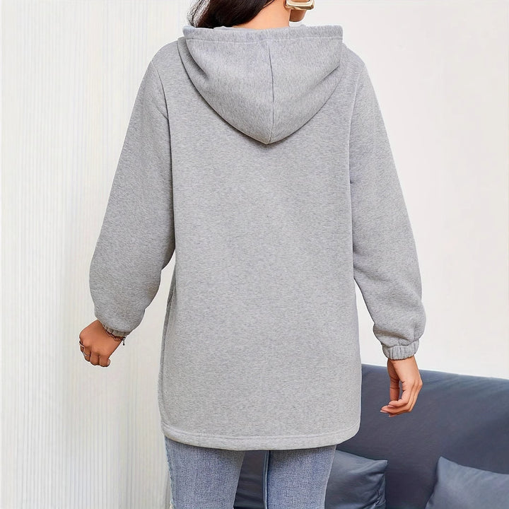 Women's Solid Color Outdoor Autumn And Winter Leisure Loose Long Sleeve Sweatershirt - ZEYTONCART