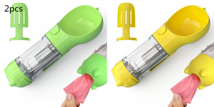 Pet Water Bottle Feeder Bowl Garbage Bag Storage Portable Pet Outdoor Travel 3 In 1 Dog Water Bottle - ZEYTONCART