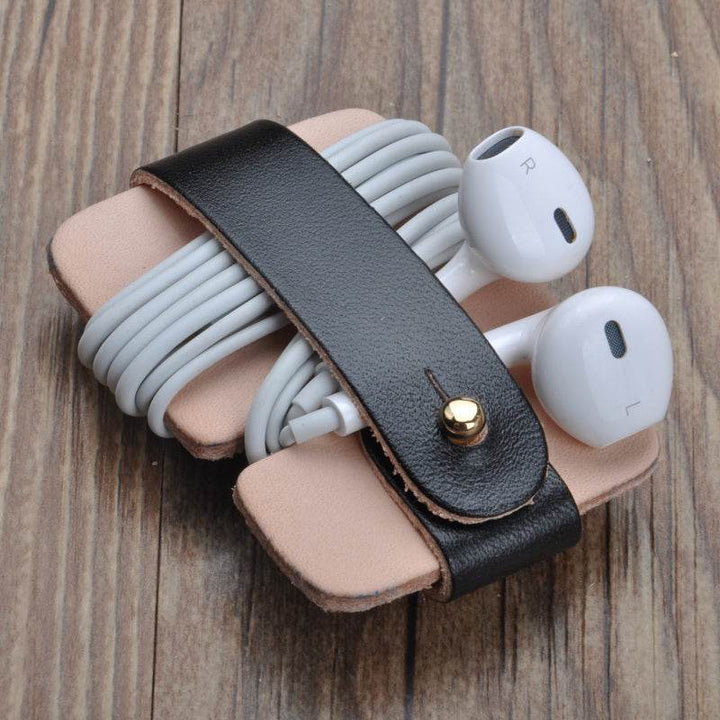 Handmade Leather Data Cable Management Belt - ZEYTONCART