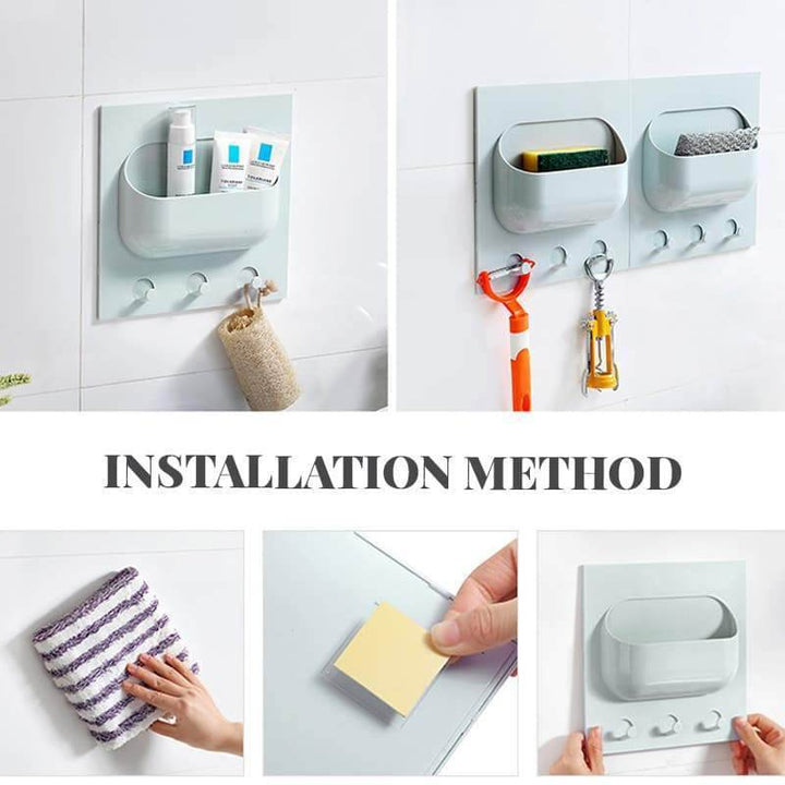 Kitchen Shelves Plastic Free Perforation Household Storage Simple Shelves - ZEYTONCART