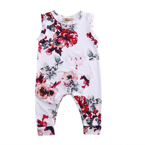Sleeveless Floral Romper - ZEYTONCART