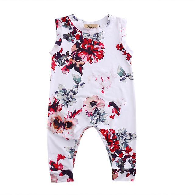 Sleeveless Floral Romper - ZEYTONCART