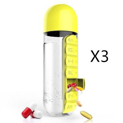 Direct Selling Two-In-One Water Cup Pill Box 7-Day Pill Box 7 Grids Outdoor Easy To Carry Water Bottle One Week With Pill Box Cup - ZEYTONCART