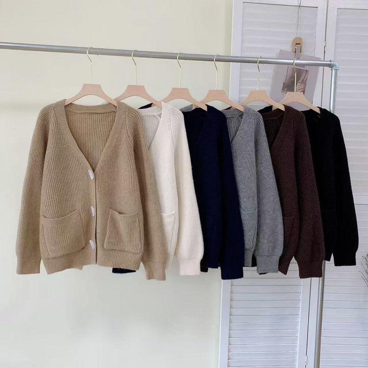 Winter New Horn Button Loose Sweater Coat - ZEYTONCART
