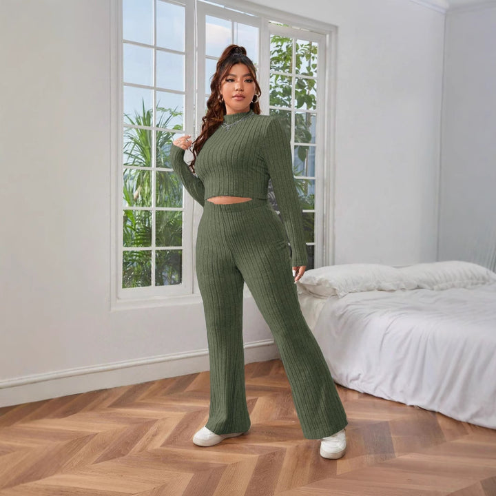 Autumn And Winter Solid Color Comfortable Slim Fit Two-piece Suit - ZEYTONCART