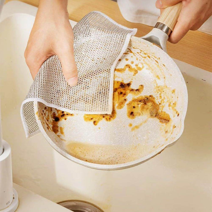 Multipurpose Wire Dishwashing Rags, 2025 New Metal Wire Dishwashing Cloths Towels Scrubs Cleans, Premium Scrubbing Wire Dishwashing Rags Non-Scratch Wire Dishcloth For Dishes, Sinks - ZEYTONCART
