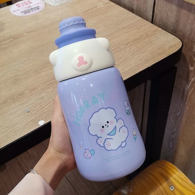 Women's Water Cup Thermos With Straw To Hug Bear Large Capacity And High Value - ZEYTONCART
