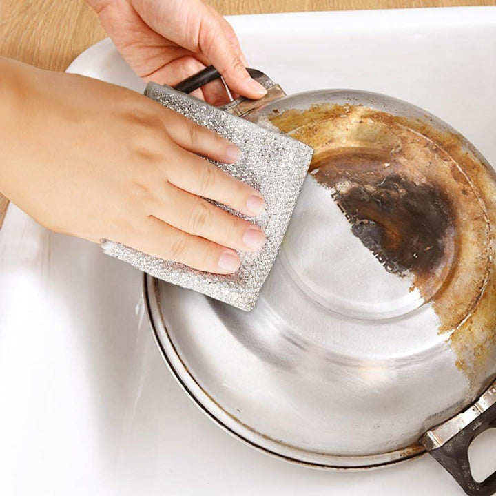 Multipurpose Wire Dishwashing Rags, 2025 New Metal Wire Dishwashing Cloths Towels Scrubs Cleans, Premium Scrubbing Wire Dishwashing Rags Non-Scratch Wire Dishcloth For Dishes, Sinks - ZEYTONCART