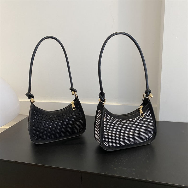 Diamond-embedded Western Style Underarm Bag Fashion Fashion Casual Shoulder Bag - ZEYTONCART