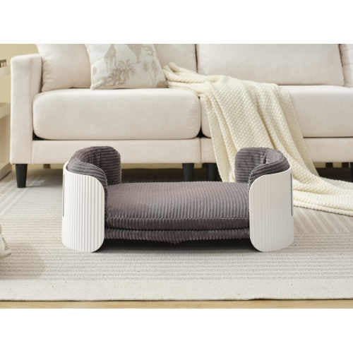 Scandinavian Style Cat Couch Bed, Pet Sofa For Indoor Cats PP Indoor Pet Furniture Elevated Cat Beds With Removable Mattress Cover Suitable For Kitty, Puppy Or Small Animal Brand Design White - ZEYTONCART