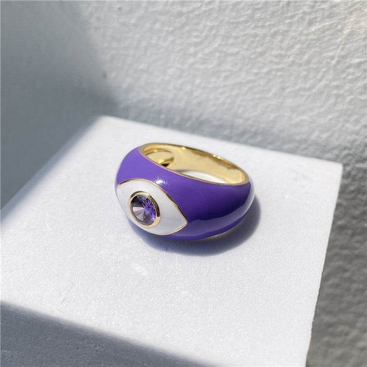Drip Rings Eye Drip Rings Copper Gold Plated Zircon Rings - ZEYTONCART