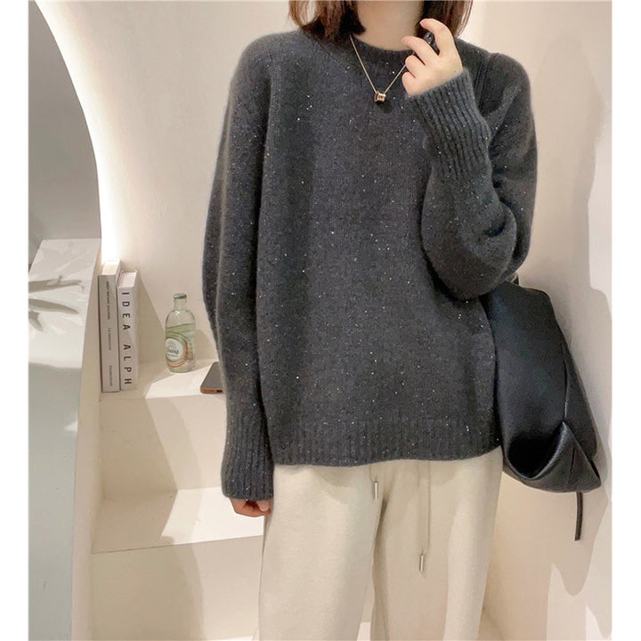 Soft Glutinous Fashion All-match Round Neck Long Sleeve Autumn And Winter - ZEYTONCART