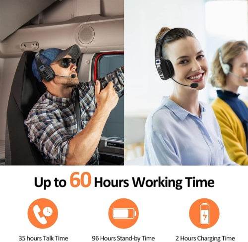 Trucker Bluetooth 5.2 Wireless Headset With Noise Cancelling Mic For Phones PC - ZEYTONCART