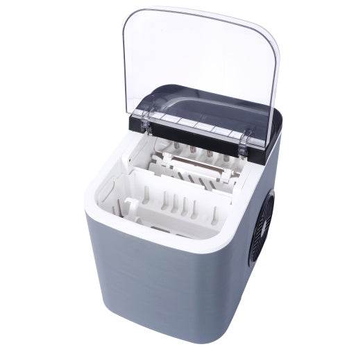 Ice Maker Countertop, Portable Ice Machine, Self-Cleaning Ice Makers With Basket And Scoop, 9 Cubes In 6 Mins, 26 Lbs Per Day, Ideal For Home, Kitchen,ETL And FDA Certificate. - ZEYTONCART