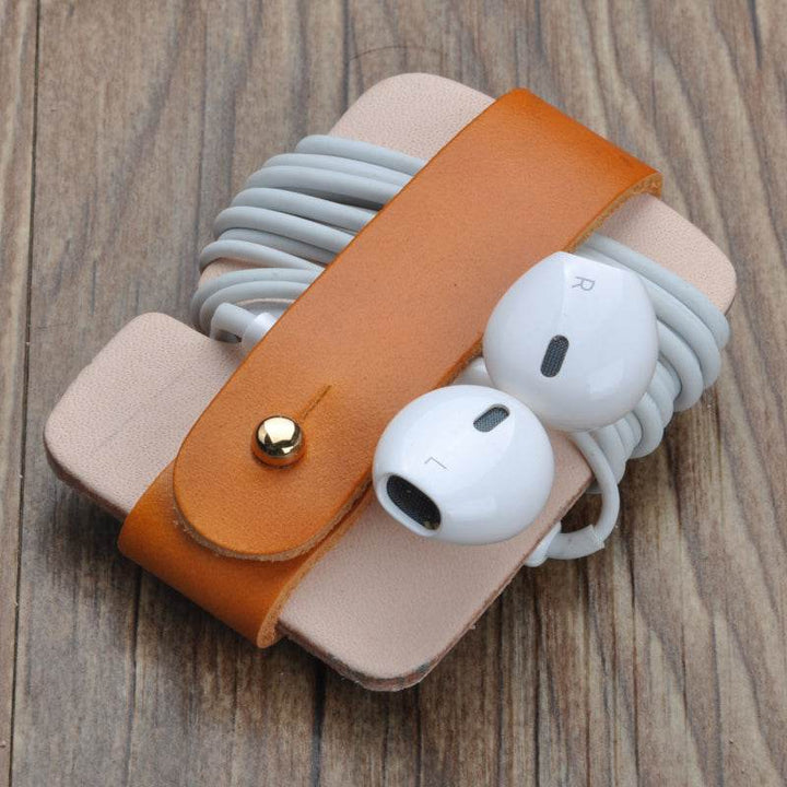 Handmade Leather Data Cable Management Belt - ZEYTONCART