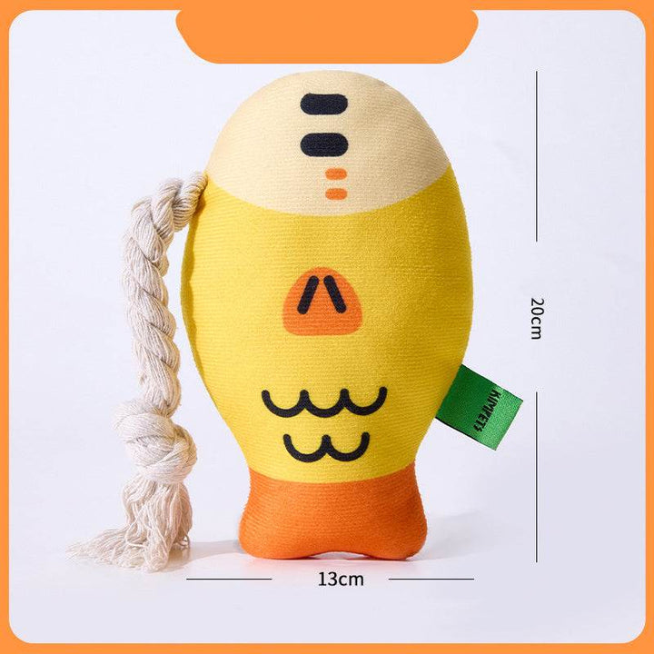 Plush Chew Toys For Inside Dog Plush Squeaky Toys Puffhead Fish Chew Toys Sound Interactive Teeth Toy Wear-Resistant Dog Toys - ZEYTONCART