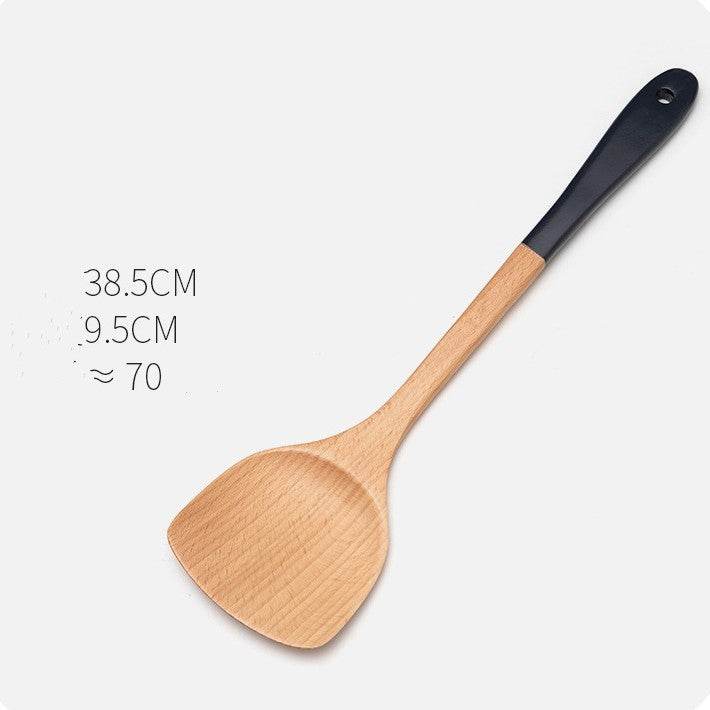 Household Non-stick Wooden Spatula Rice Spoon Wooden Soup Spoon Cookware Set - ZEYTONCART