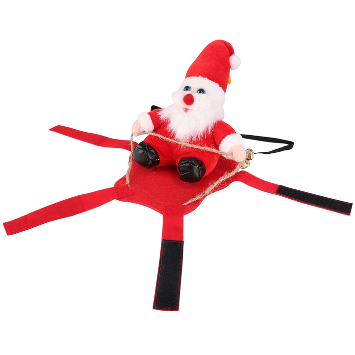 S-M-L-XL Options -- 1Pc Pet Christmas Costumes Red Winter Coat For Dog Riding Santa Claus With Bell Clothes New Year Outfit Cosplay Costumes Party Dress Up For Cats - ZEYTONCART