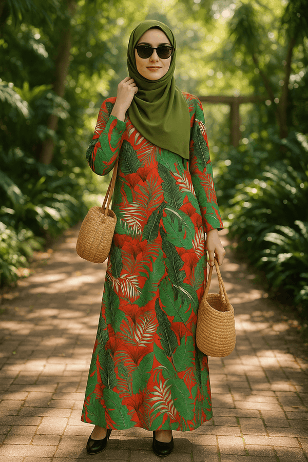 Printed Crepe Abaya AYP-592 - ZEYTONCART