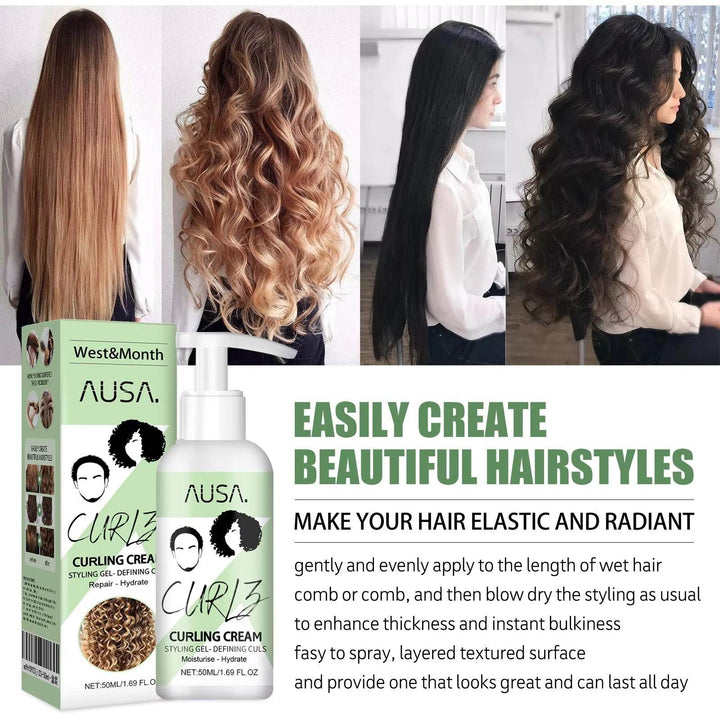 West&Month 50ml Hair Curling Cream Anti-Frizz Bouncy Styling Hair Repair Damage Hair Volumizing Moisturizing Hair Care Cream - ZEYTONCART